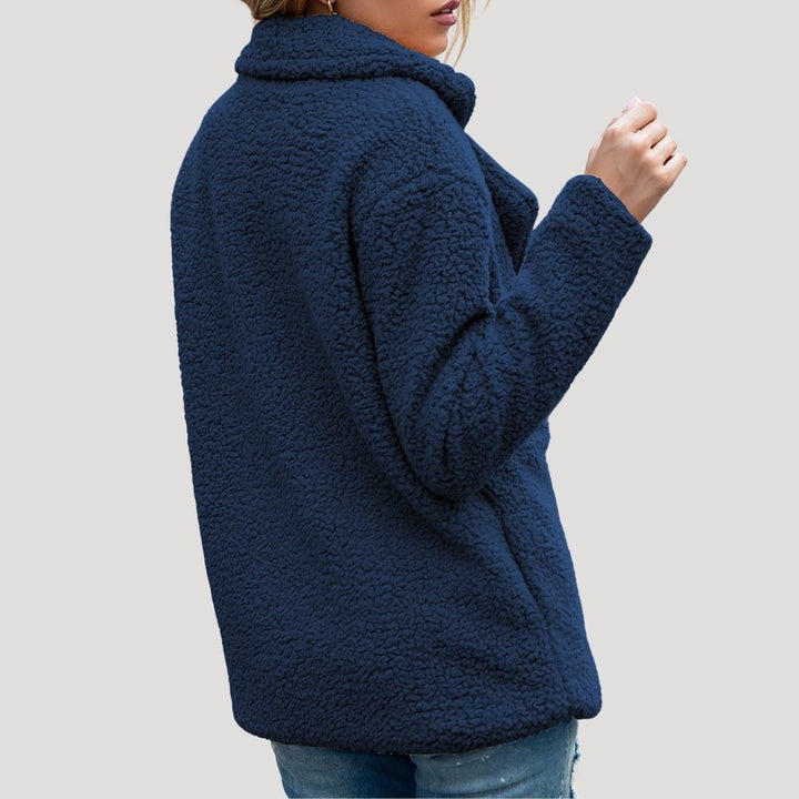 Dam Teddy Fleece Dubbel-Breasted Vinter Jacka