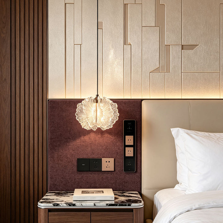 Petal Pendant Light Fransk Grädde-Stil Justerbar Taklampa