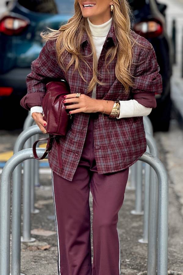 | Rutmönster Topp värm Jacka