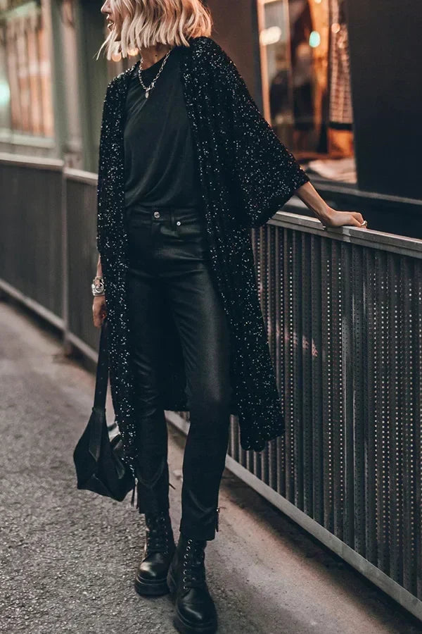 | Jacka i vindtät stickad med Sequins Suzie