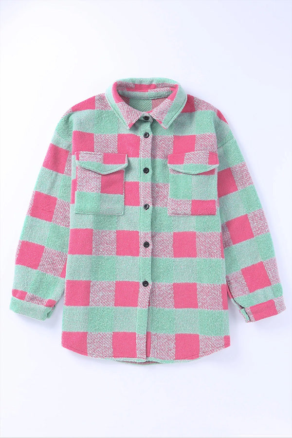 | Rutmönster Färg Block casual oversize Jacka
