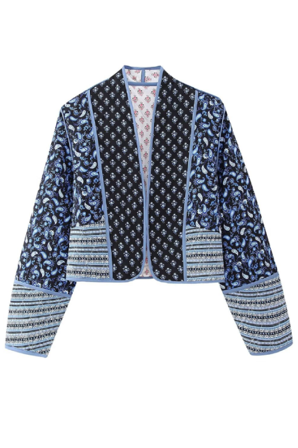 | Vändbar quiltad Jacka med Matching Small Bomull Jacka