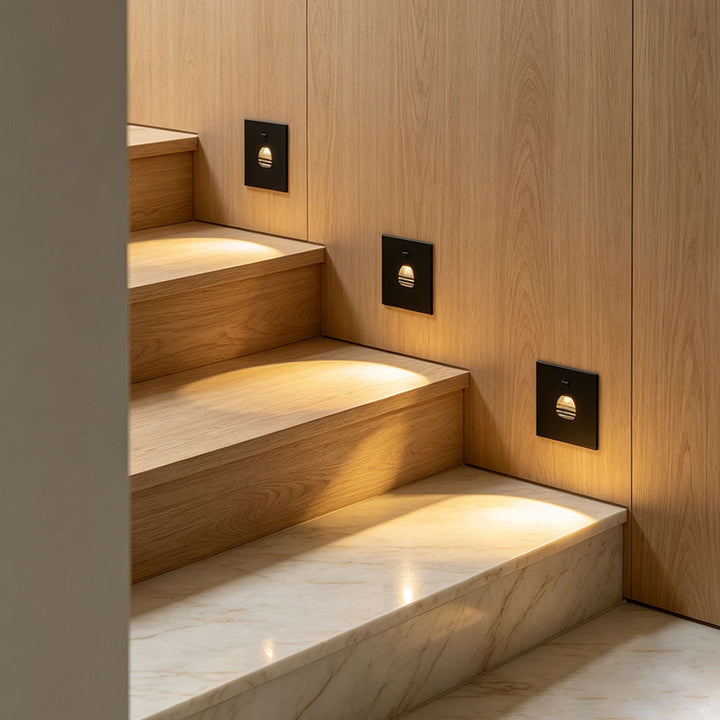 【2 ST】Lampor för Inomhustrappor Rund Rörelsesensor Infälld Lampa