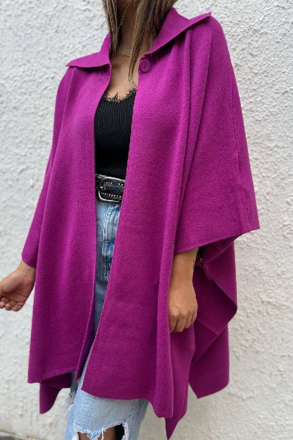 | Färg casual Cardigan Lös Single-Button Windbreaker Jacka