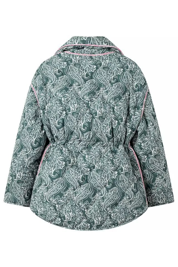| och casual Lös Bomull Printed Lång ärm Jacka