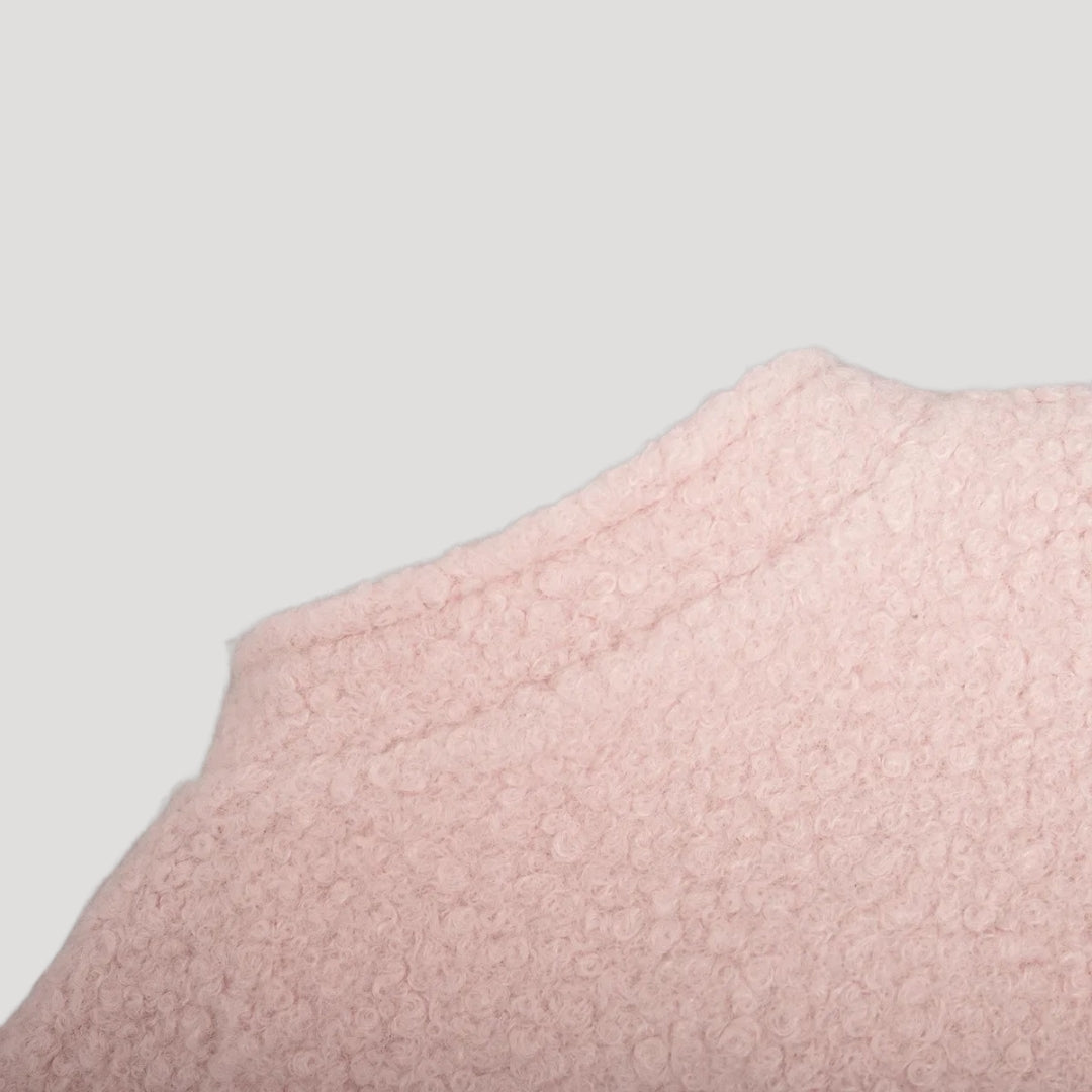 | Dam Boucle Teddy bomberjacka rosa med dragkedja