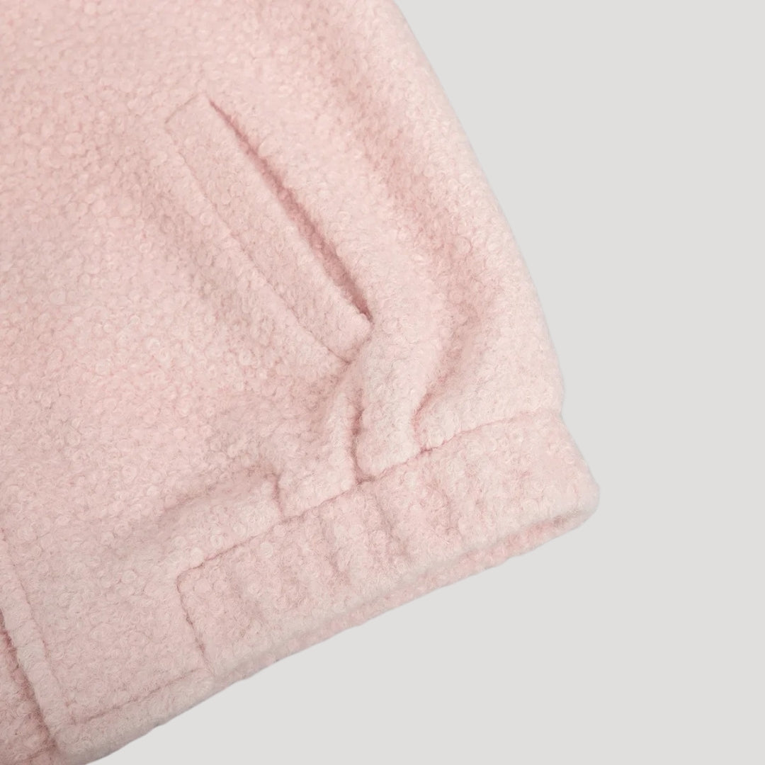 | Dam Boucle Teddy bomberjacka rosa med dragkedja