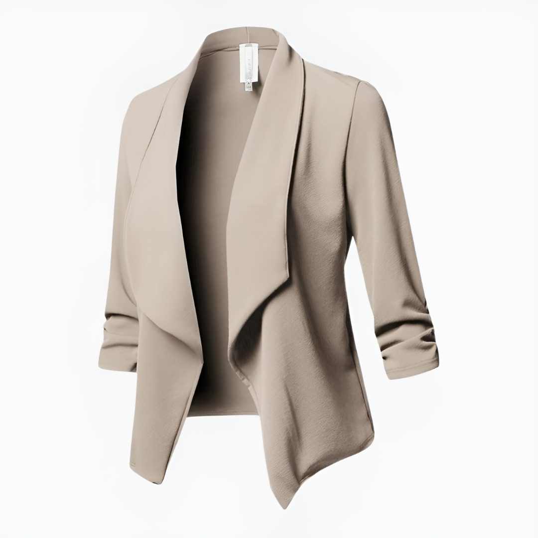 Dam avslappnad öppen front kontor blazer