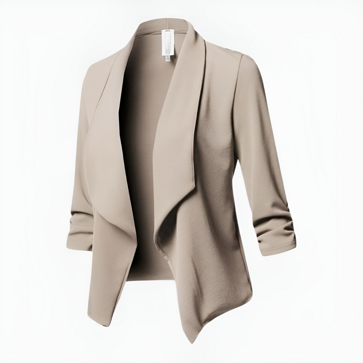 Dam avslappnad öppen front kontor blazer