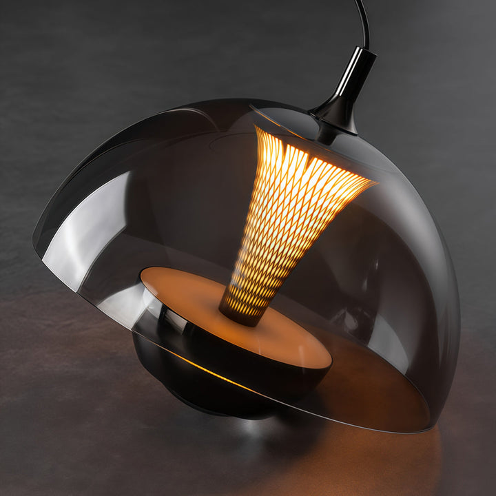 Svart Pendel Taklampa Italiensk Knopp-Inspirerad Lampa