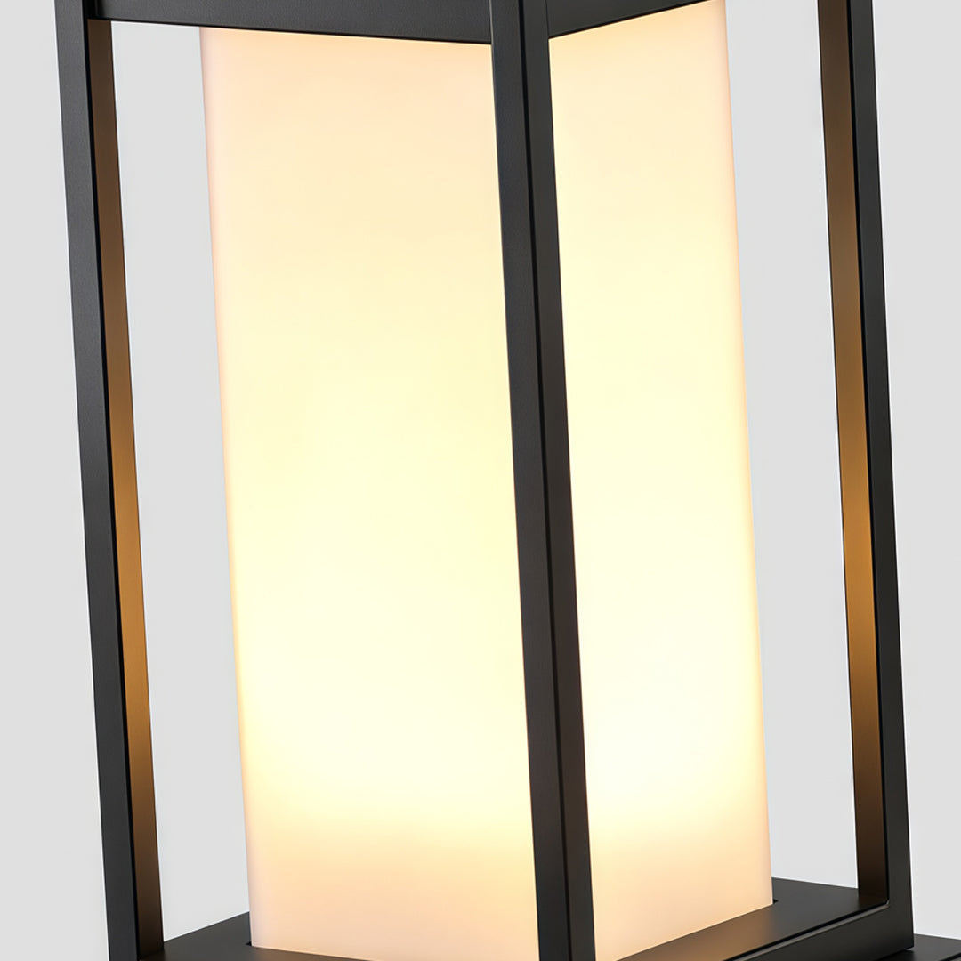 Svart Bollard-lampa Utomhus Vattentät Trädgårdsbelysning