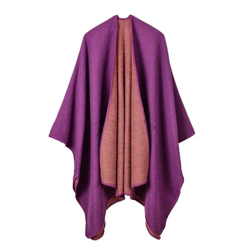 | värmer Poncho med Flowing Skärning