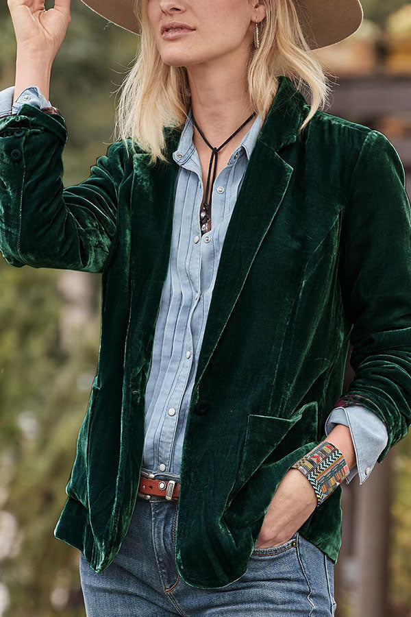 | Velvet Cropped Topp Small Blazer