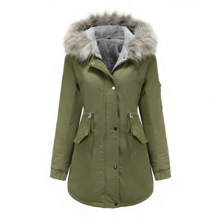 | vinter parka med Vegan Päls för Dam Eco-Friendly Materials