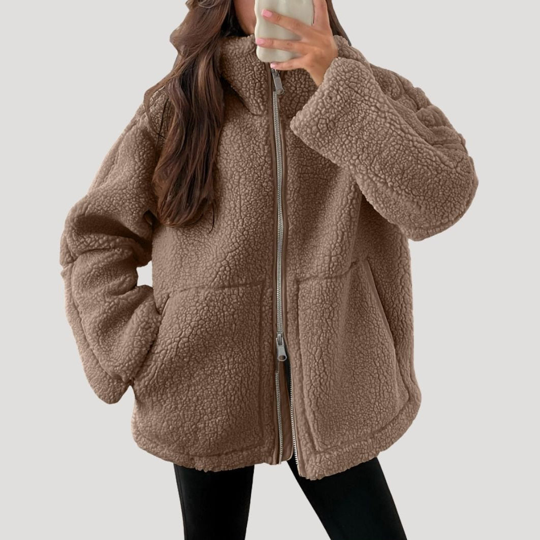 | Dam Fleece Teddy Zip-Up Fluffy vinterjacka