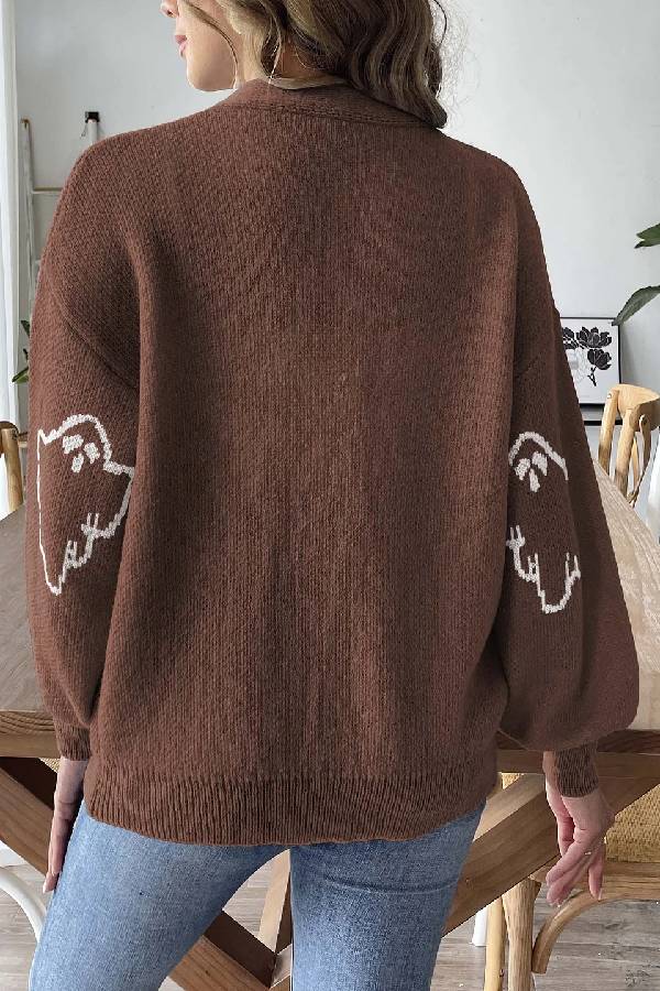 | Lös casual Cartoon Jacquard Jacka