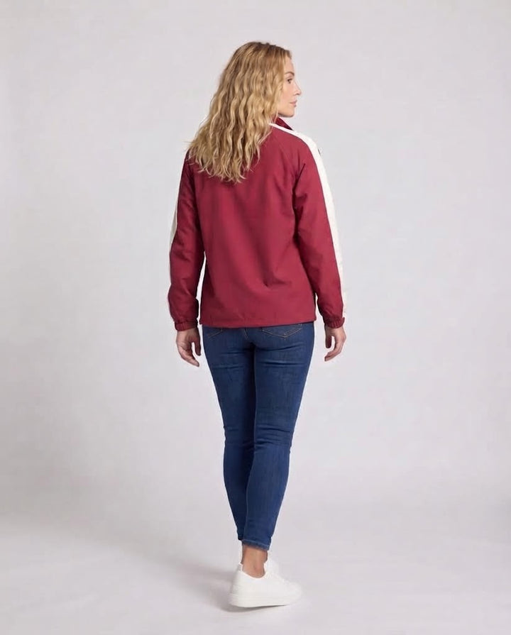 Unisex Reversible Oversized Vindjacka med Ståkrage, Contrast Detaljer och Fåll med Dragsko