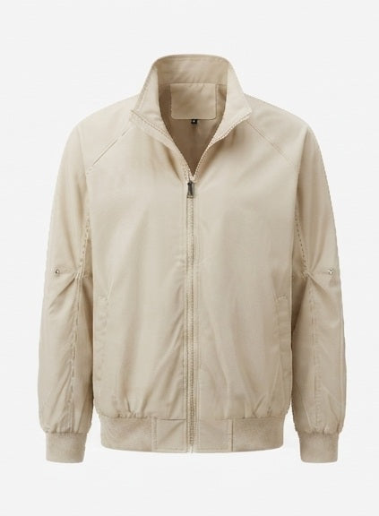 Herr Lätt Urban Blouson med Standing Krage, Elastisk Fåll, och Ärm Ficka