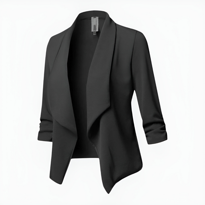 Dam avslappnad öppen front kontor blazer