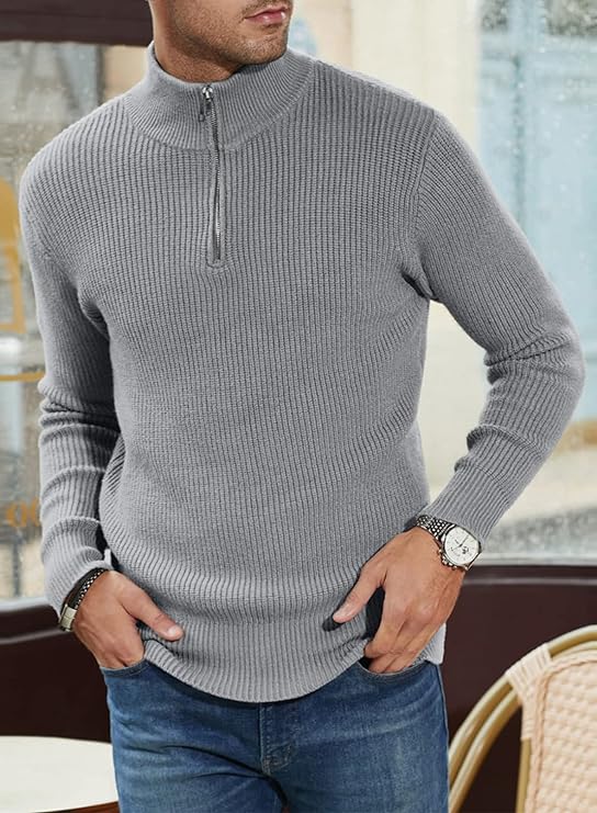 Stilren Dragkedja Tröja för Herr (italian Design)