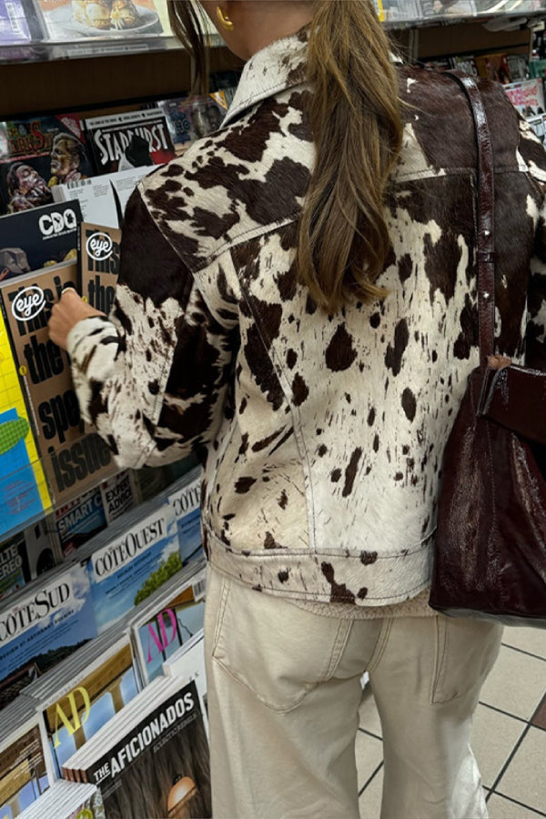 | Revers bekväm casual Printed skjortjacka