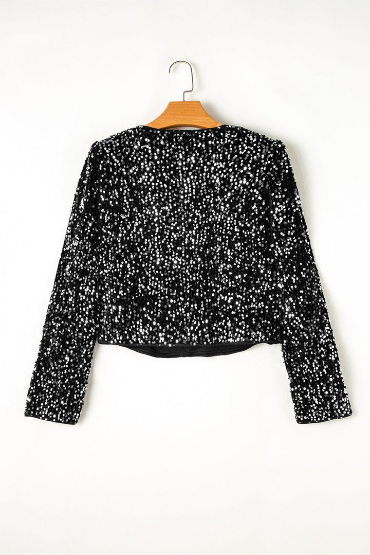 | Jacka Med Sequins Och Open Front