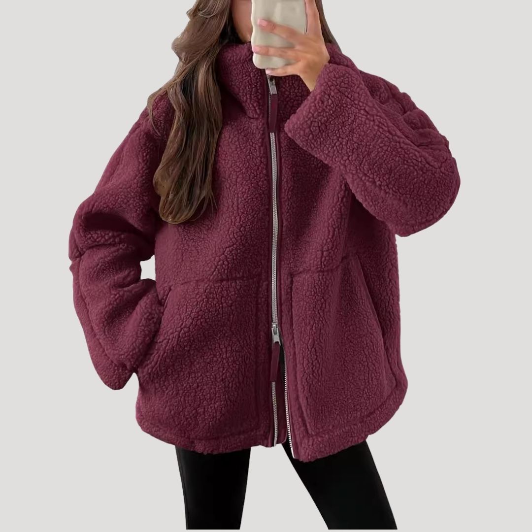 | Dam Fleece Teddy Zip-Up Fluffy vinterjacka