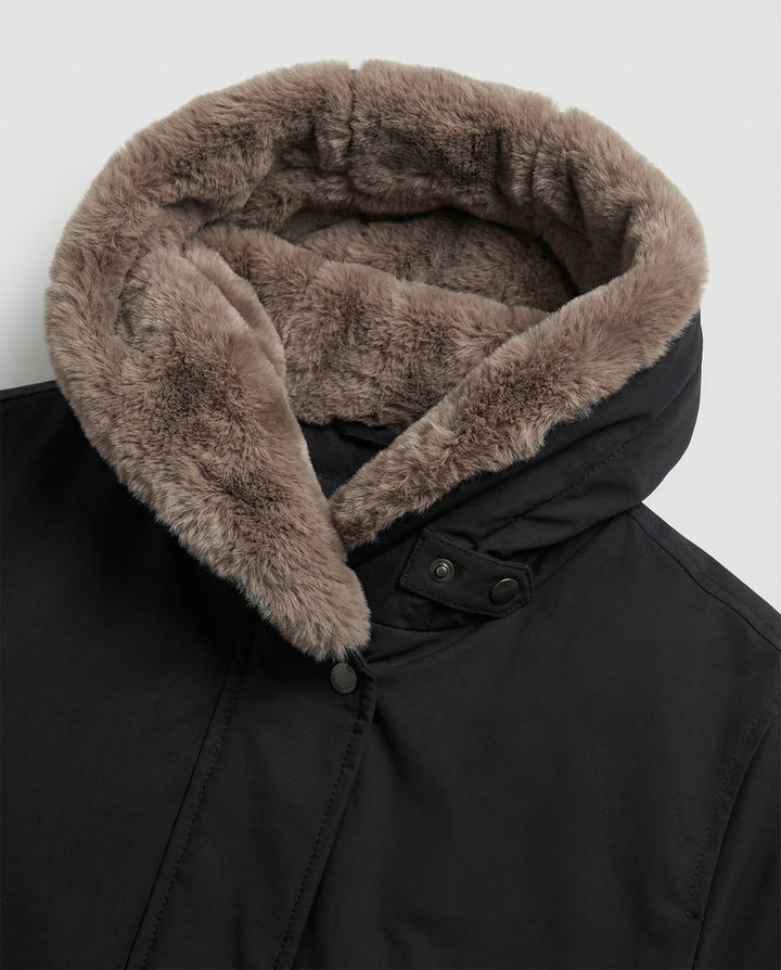 Varm Fur vinterjacka Dam