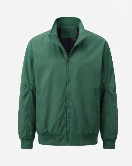 Herr Lätt Urban Blouson med Standing Krage, Elastisk Fåll, och Ärm Ficka