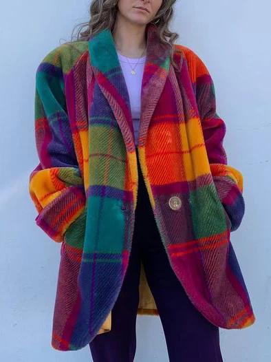 | oversize Rutig Damjacka Färgglad Design