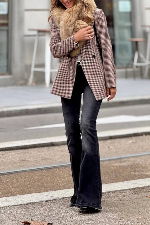 | Must-Have Rutig Jacka för modeistas