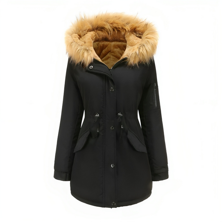 | vinter parka med Vegan Päls för Dam Eco-Friendly Materials