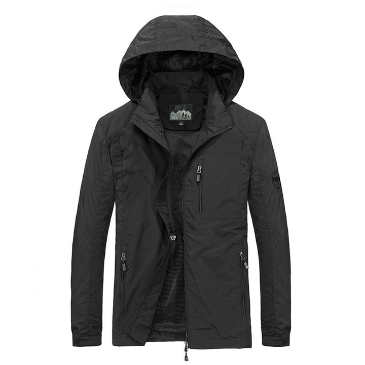 Herr ventilerande softshell Hybrid Jacka med huva, Micro fleecefoder och Dragkedja bröstficka