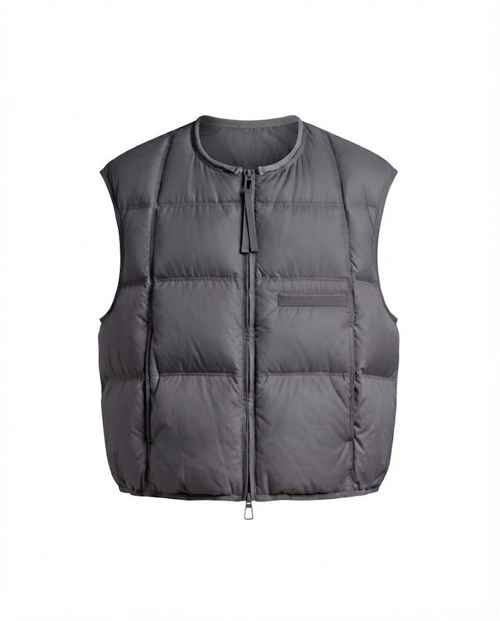 Dam Ultra-Lätt Vadderad Sleeveless Thermoväst med Round Neckline, Square Quilting, och Justerbar Drawstring Nederkant.