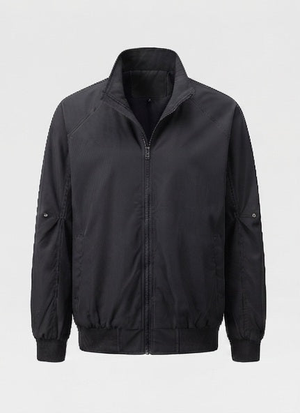 Herr Lätt Urban Blouson med Standing Krage, Elastisk Fåll, och Ärm Ficka
