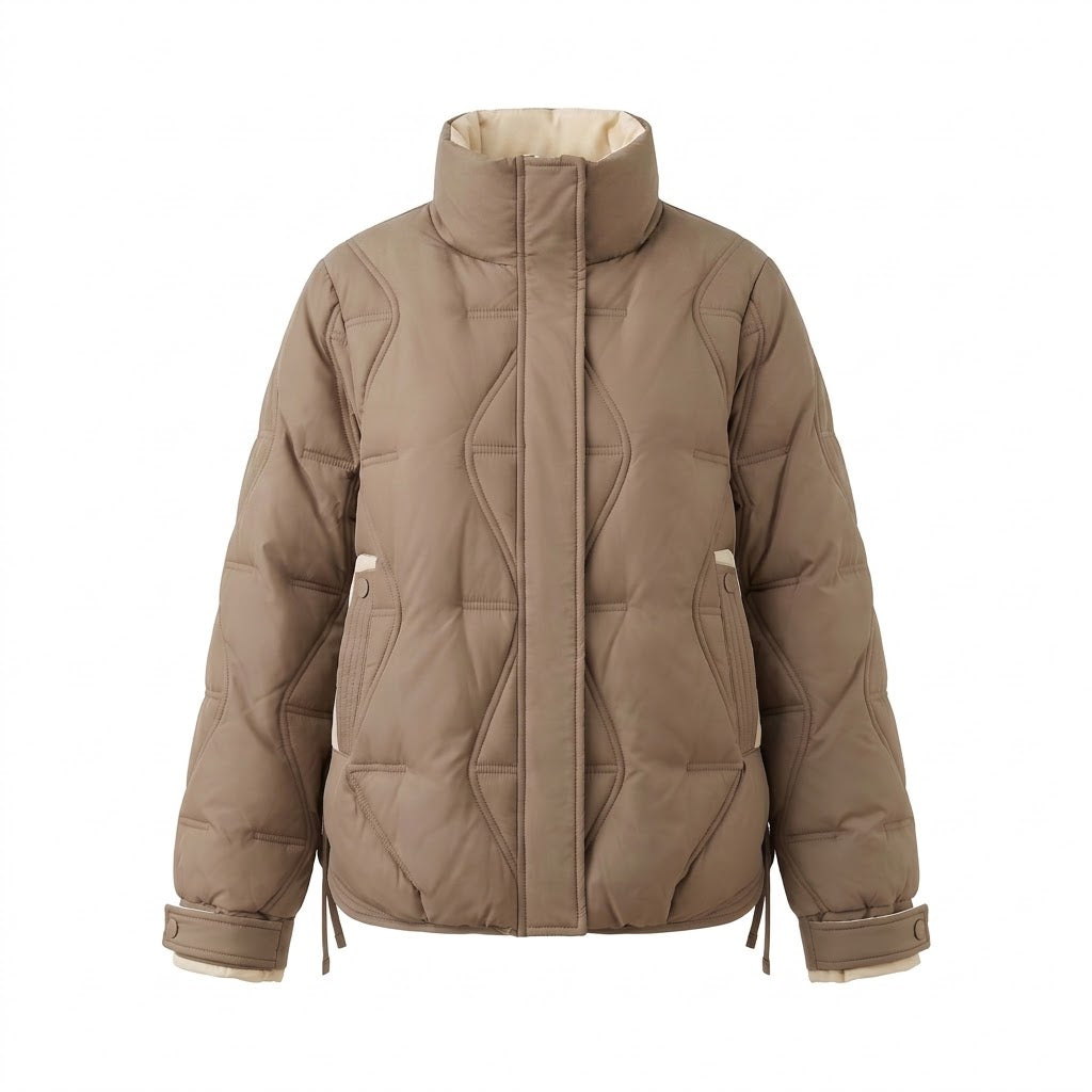 Dam Shorter Ultralight Thermo Boxig Blouse med Ergonomisk Shoulder Passform och Dold Tryckknapp Knäppning