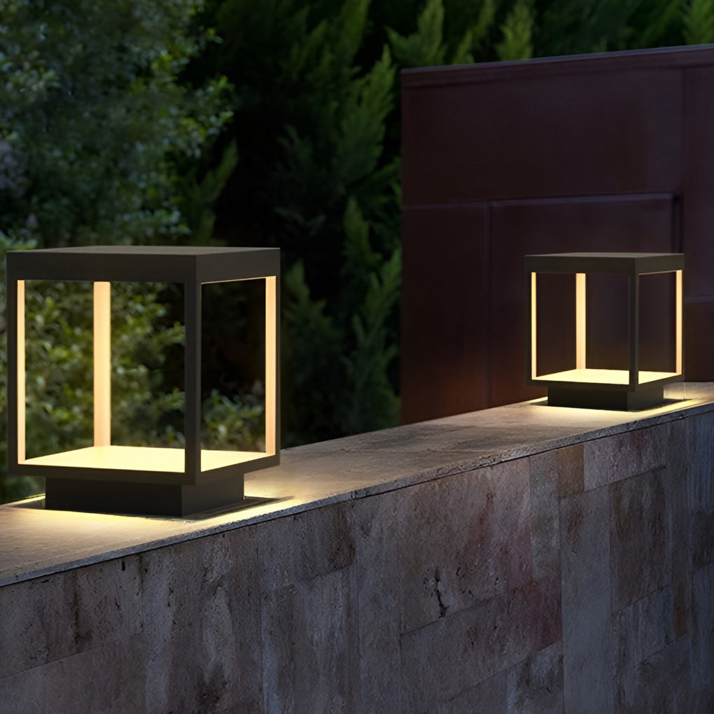 [Öppen Låda]Betongpelarlampor Modern Öppen Ram Fyrkantig LED-lampa