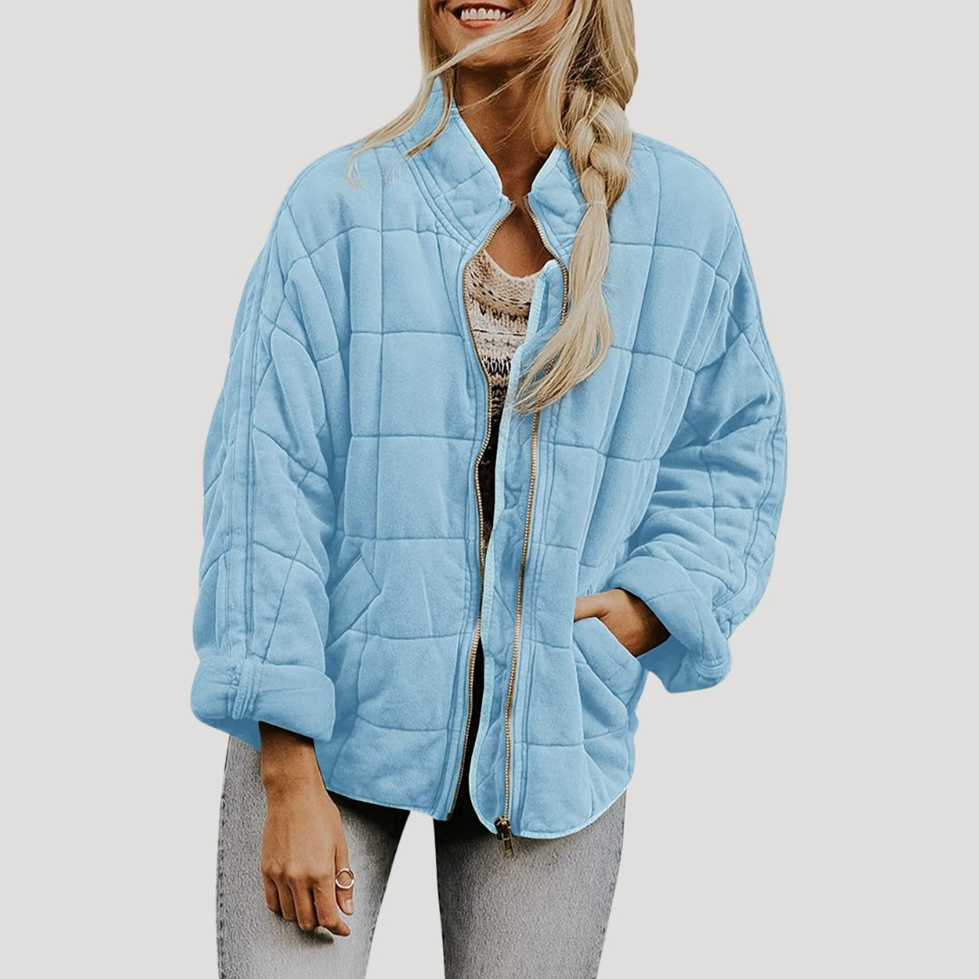 | Dam vadderad oversize dragkedja pufferjacka