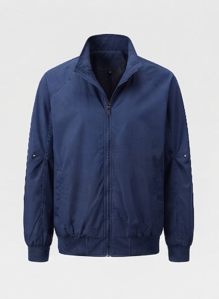 Herr Lätt Urban Blouson med Standing Krage, Elastisk Fåll, och Ärm Ficka