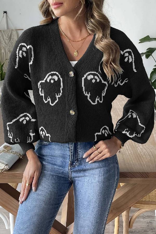 | Lös casual Cartoon Jacquard Jacka