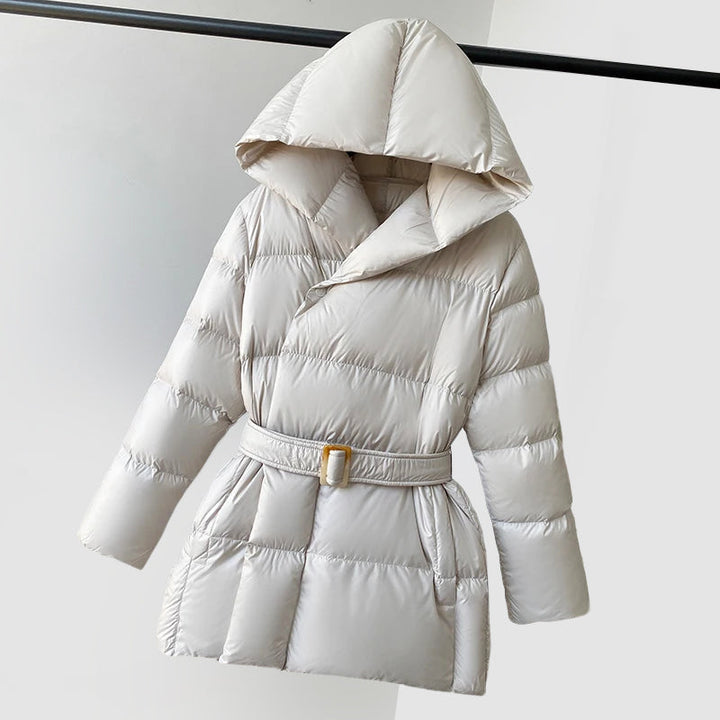 | Dam Vadderad Vadderad Jacka med Huva och Waist Belt
