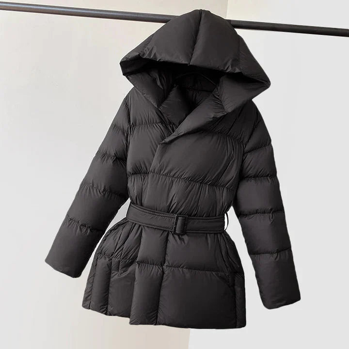 | Dam Vadderad Vadderad Jacka med Huva och Waist Belt