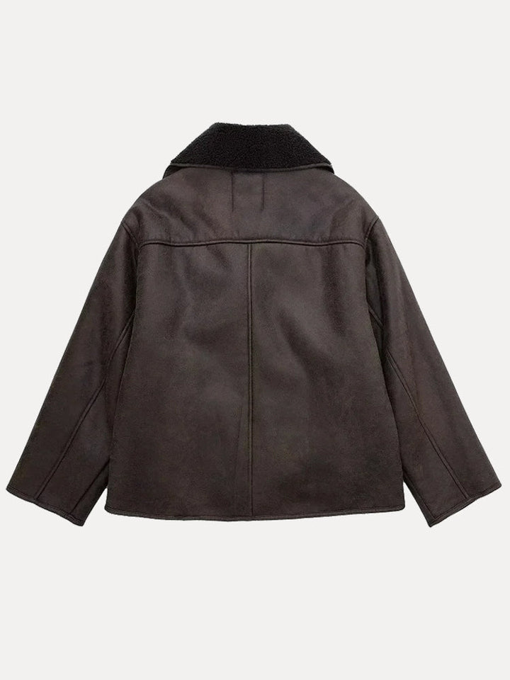 | oversize Damjacka med Päls