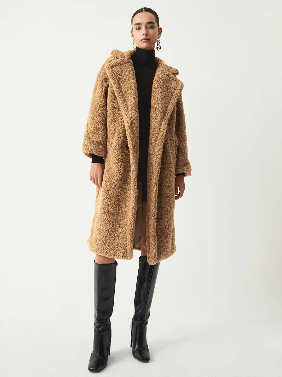 | Double Fickor Flurry Longline Fleece Jacka