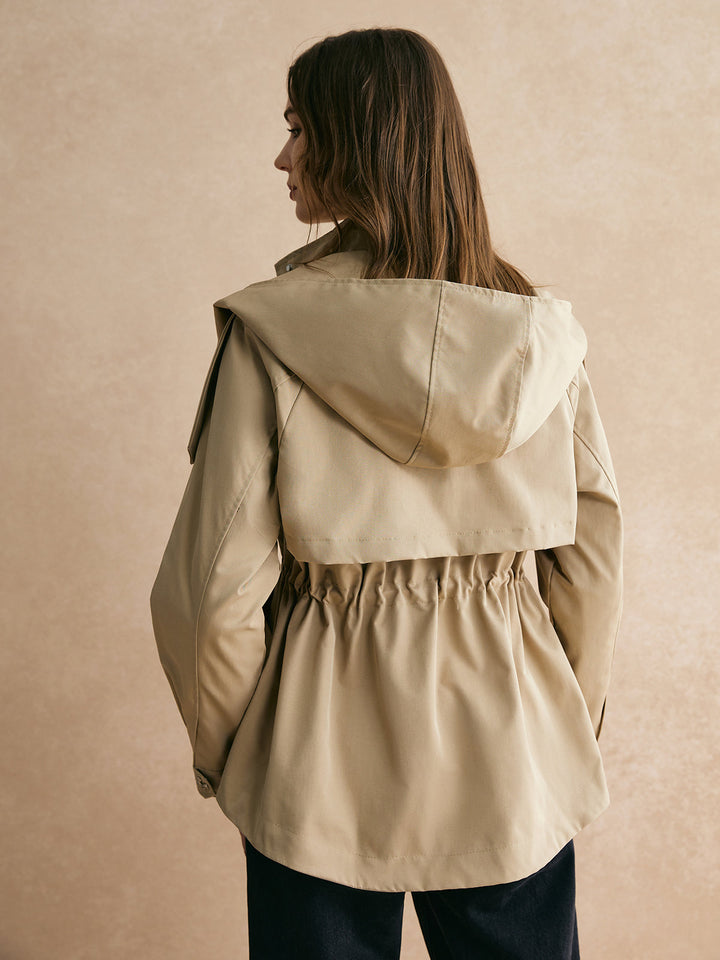 Kort Trenchcoat med Adjustable Midja - Klassisk &amp; Bekväm