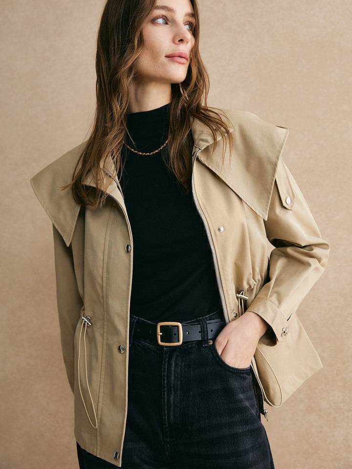 Kort Trenchcoat med Adjustable Midja - Klassisk &amp; Bekväm