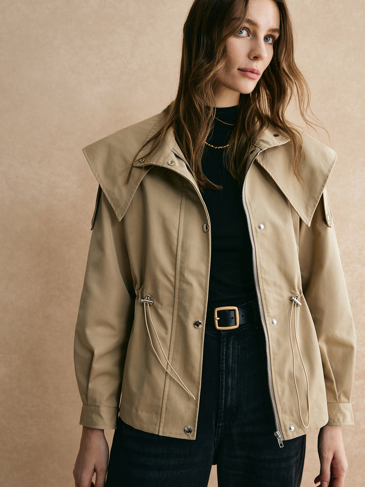 Kort Trenchcoat med Adjustable Midja - Klassisk &amp; Bekväm