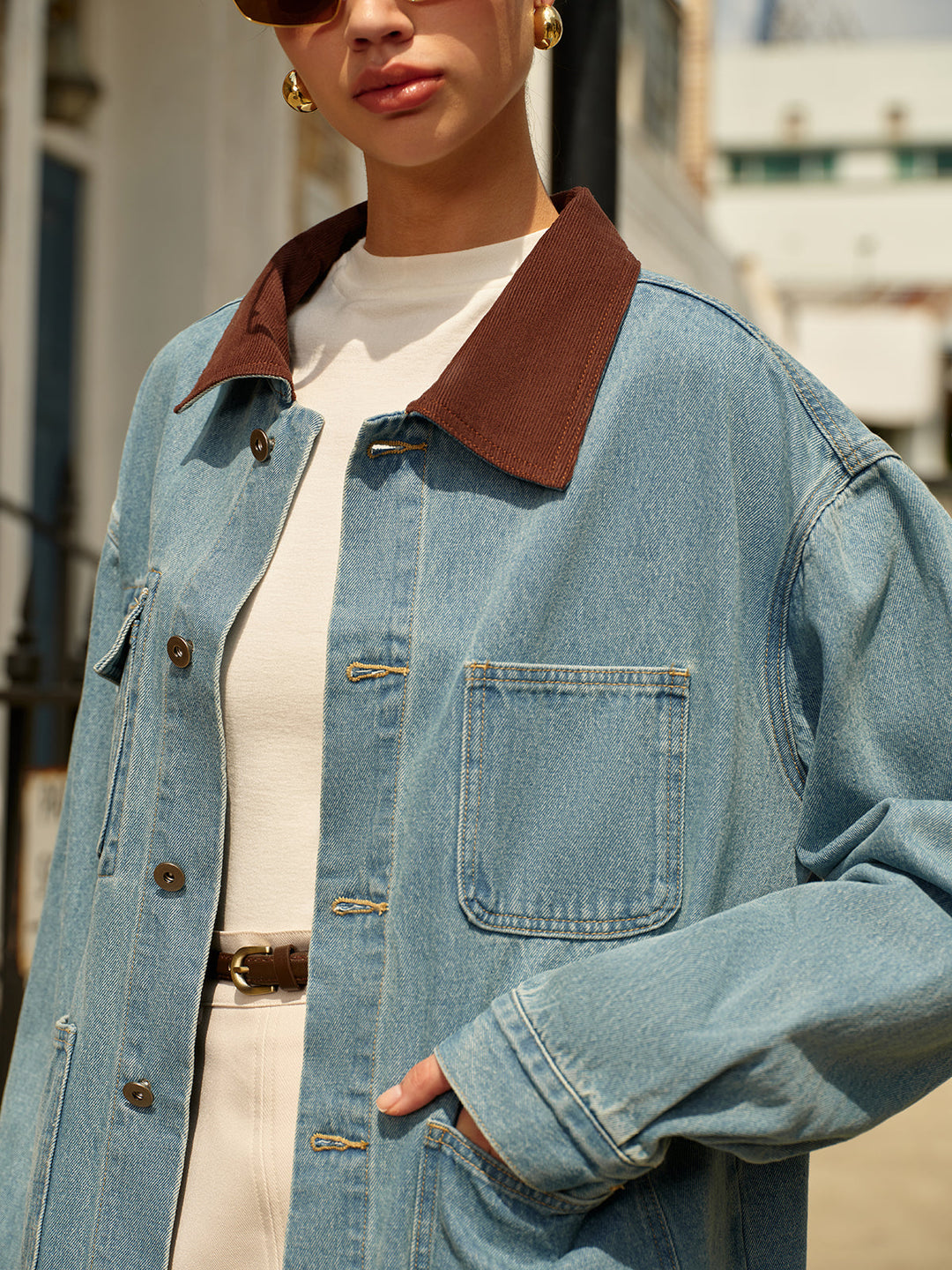 | Krage Mångsidig denimjacka