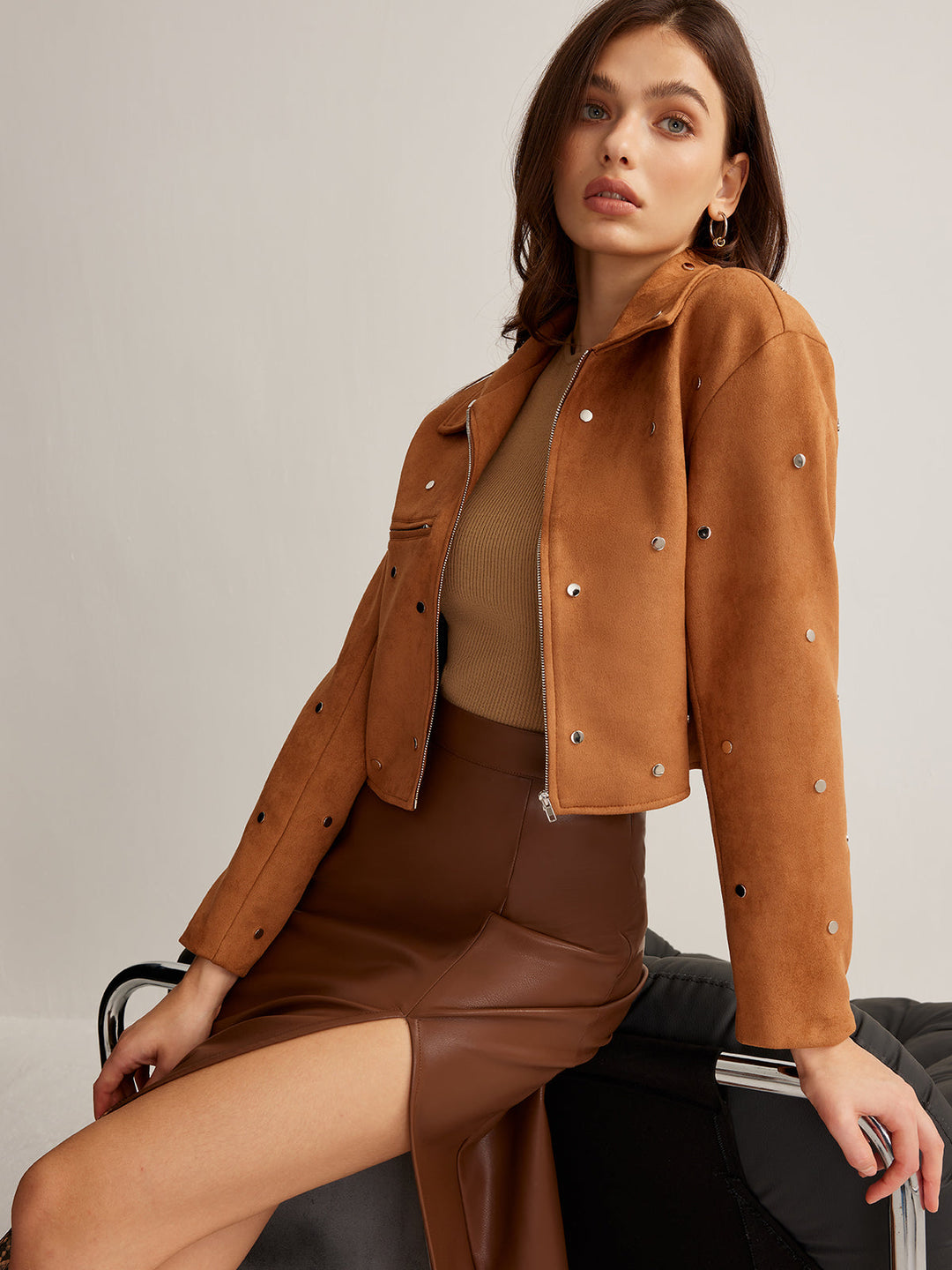 | Dragkedja Crop Jacka