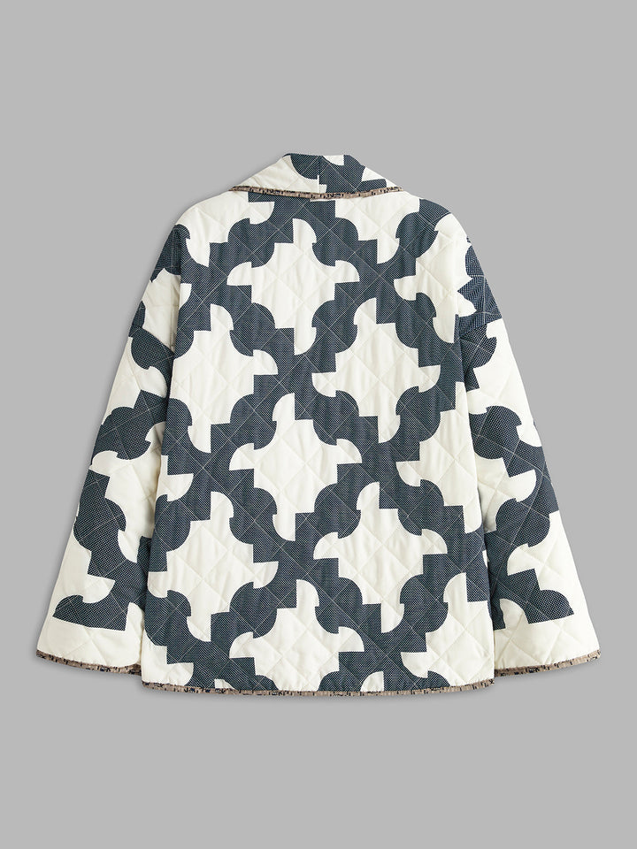 | Block-Printed värm Jacka